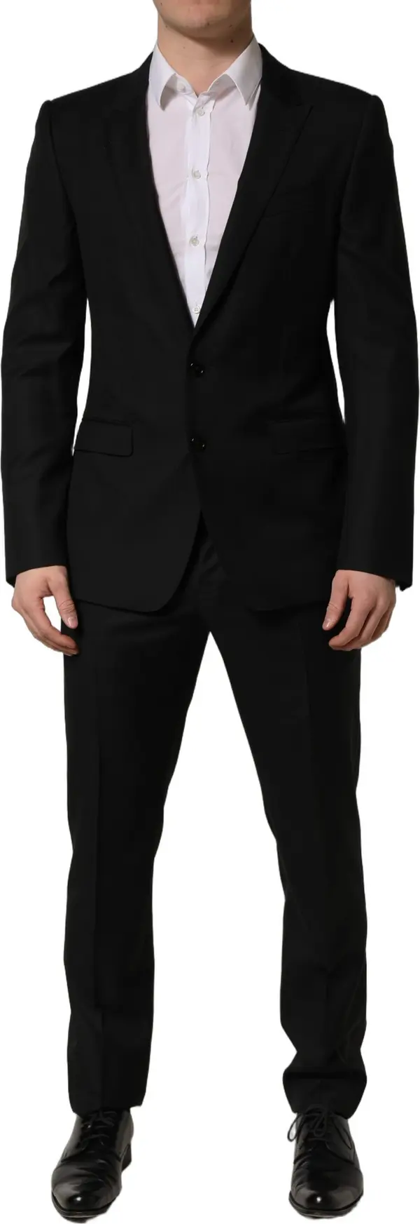 Black Wool Slim Fit Formal 2 Piece Men Suit