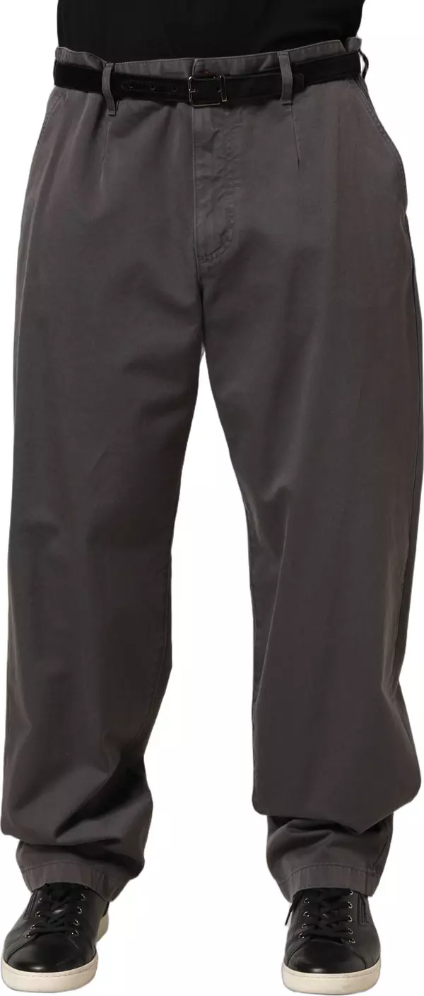 Dark Gray MidWaist Straight Men Trouser Pants
