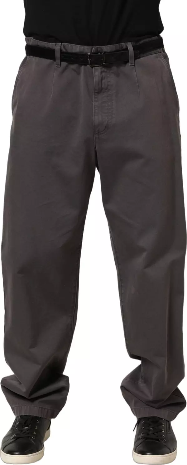 Dark Gray MidWaist Straight Men Trouser Pants