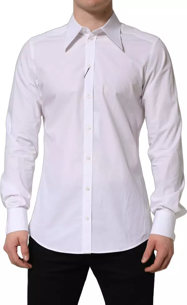 White MARTINI Long Sleeves Men Dress Shirt