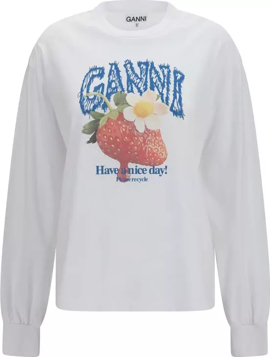 White Cotton Long Sleeve T-Shirt