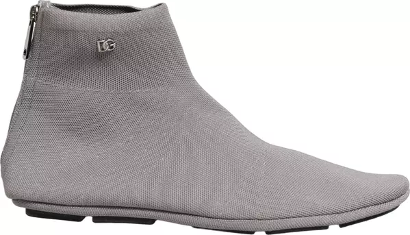 Gray Stretch Mesh Men Ankle Boots Shoes