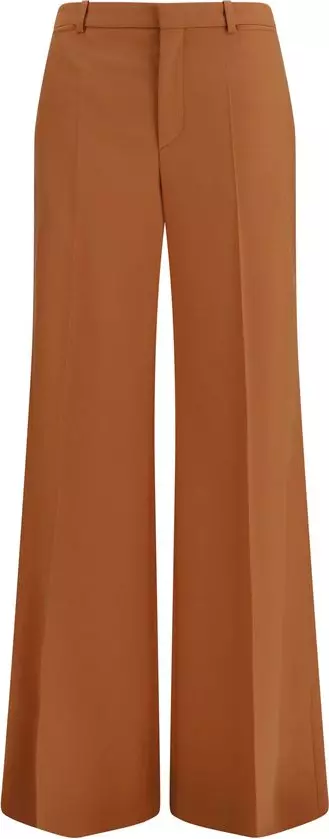Orange Cotton Flared Pants