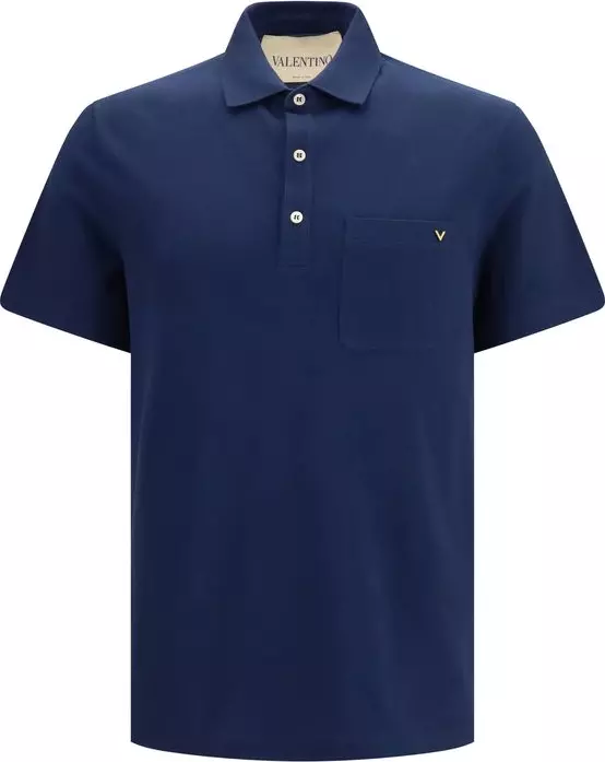 Blue Cotton Polo Shirt