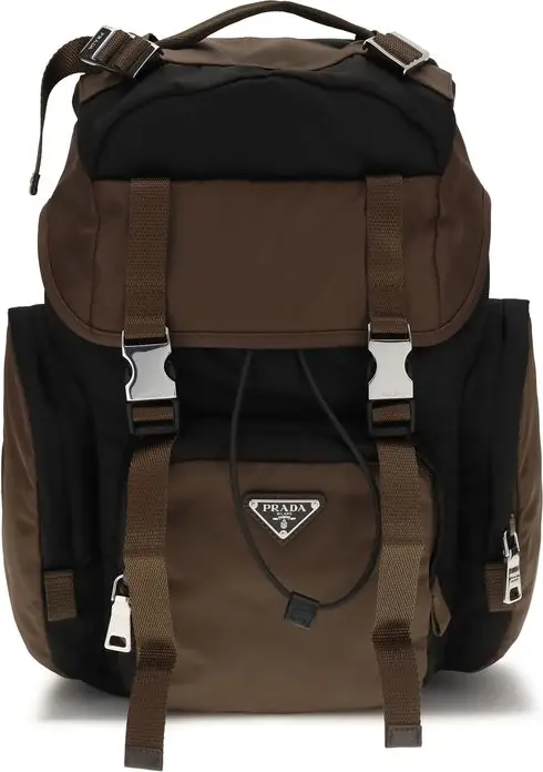 Brown Recycled Polyamide Backpack