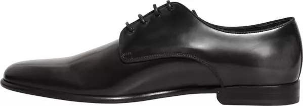 Black Leather Men Derby Dress Formal Shoes