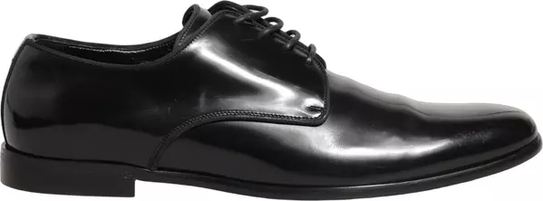Black Leather Men Derby Dress Formal Shoes