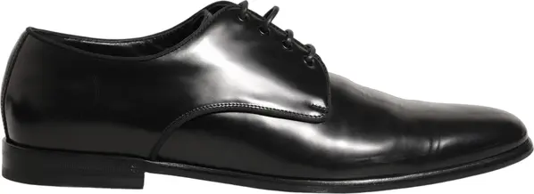 Black Leather Men Derby Dress Formal Shoes