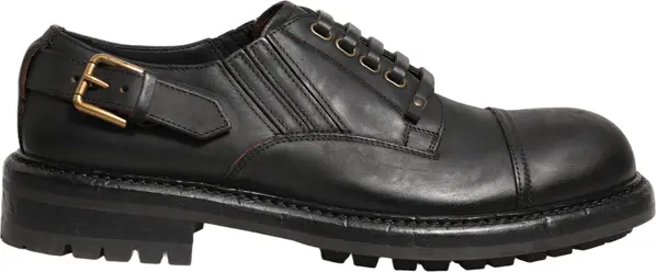 Dress Black Leather Lace Up Derby Men Shoes