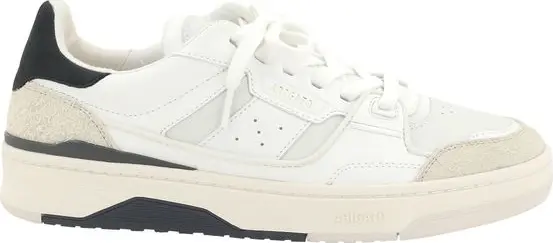 White Calf Leather Bos Taurus Low Top Sneakers