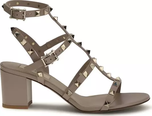 Beige Calf Leather Bos Taurus Strap-On Sandals