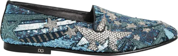 Multicolor Embroidered Sequin Loafers Shoes