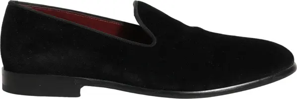 Black Velvet Cotton Loafers Formal Dress Shoes