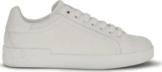 White Calf Leather Bos Taurus Low Top Sneakers