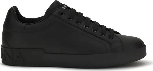 Black Calf Leather Bos Taurus Low Top Sneakers