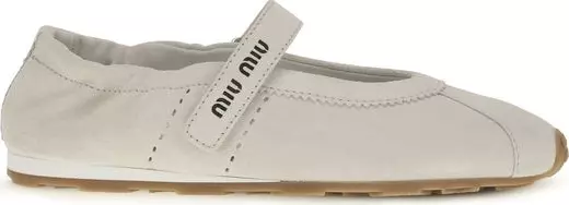 White Calf Leather Bos Taurus Ballet Flats