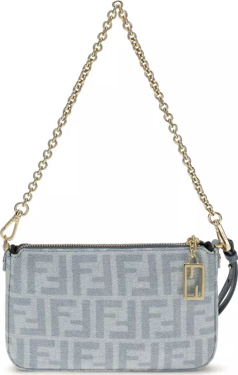 Blue Cotton Clutch Bag