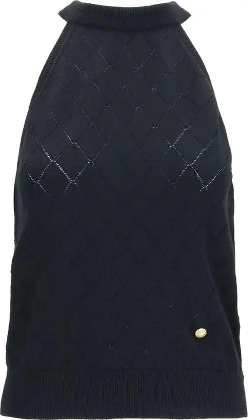 Black Wool Oves Aries Sleeveles T-Shirt