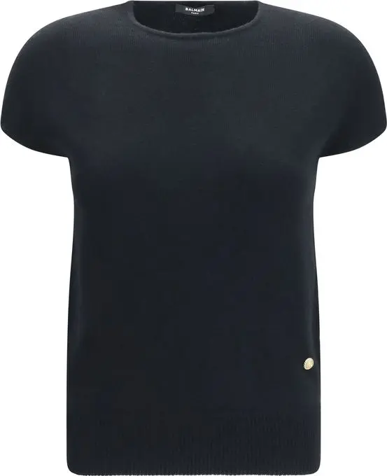 Black Wool Oves Aries Sleeveles Sweater