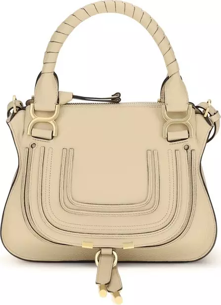 Beige Calf Leather Bos Taurus Handbag