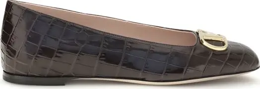 Brown Calf Leather Bos Taurus Ballet Flats