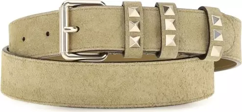 Beige Suede Leather Regular Belt