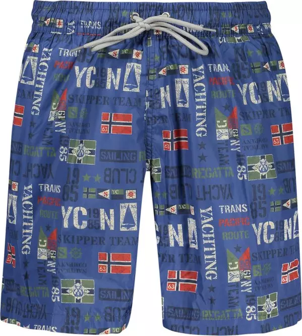 Blue Polyester Men's Swimwear