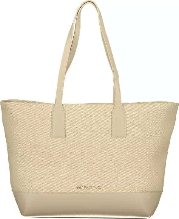 Beige Polyurethane Womens Bag