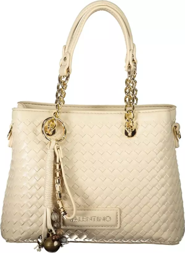 Beige Polyurethane Women's Bag