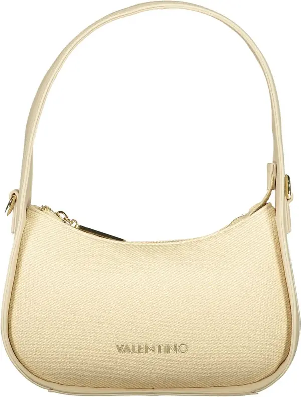 Beige Polyurethane Women Bag
