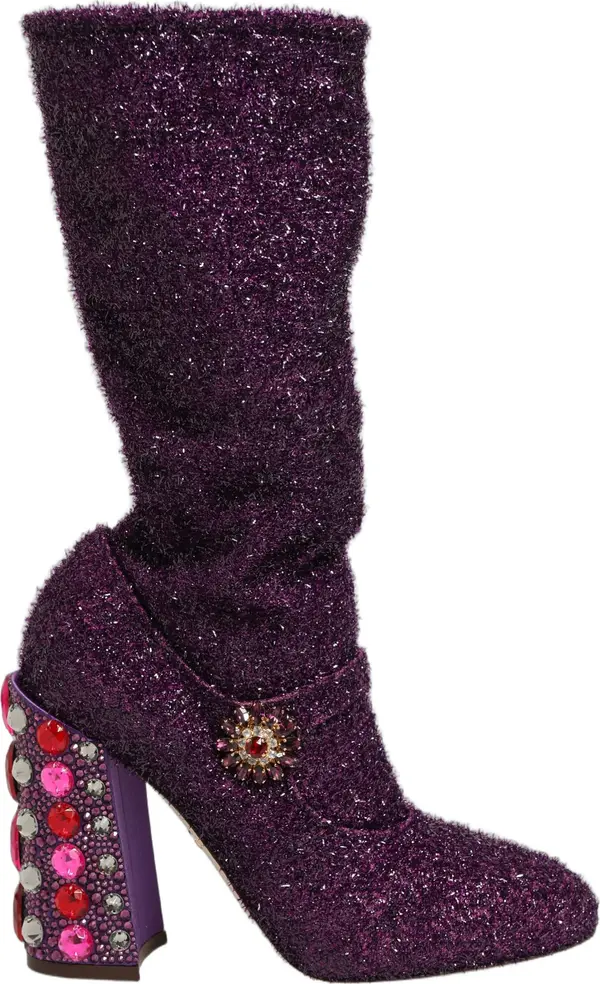 Purple Crystal Lurex Fantasy Boots Shoes