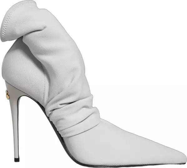 Gray Stretch Socks Heels Ankle Boots Shoes