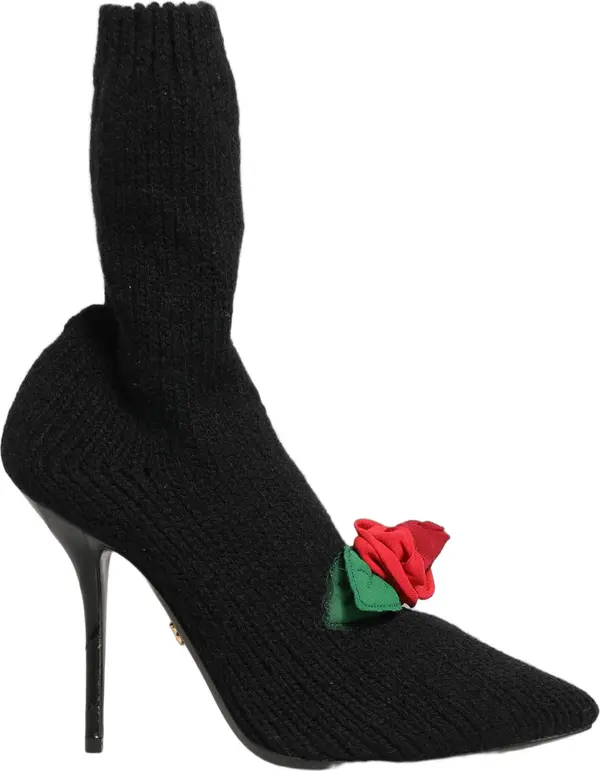Black Stiletto Heels Mid Calf Boots Shoes