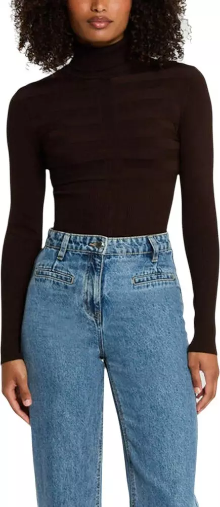 Brown Viscose Turtleneck
