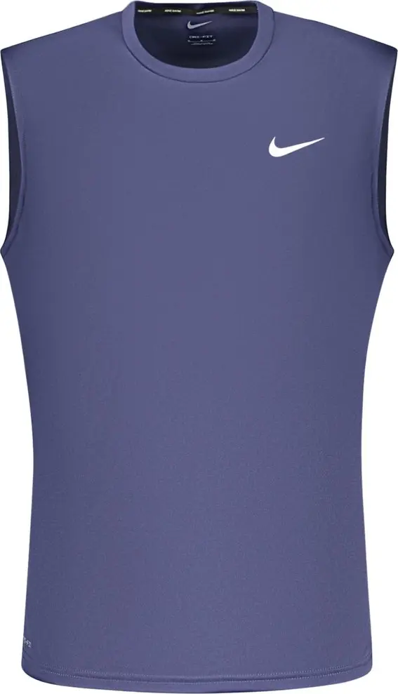 Blue Polyester Men's Tank