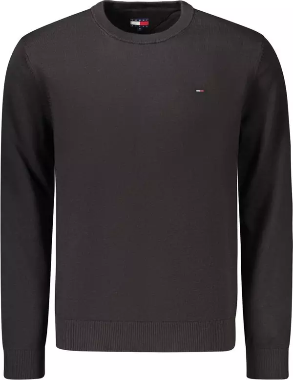 Black Cotton Men's Sweater