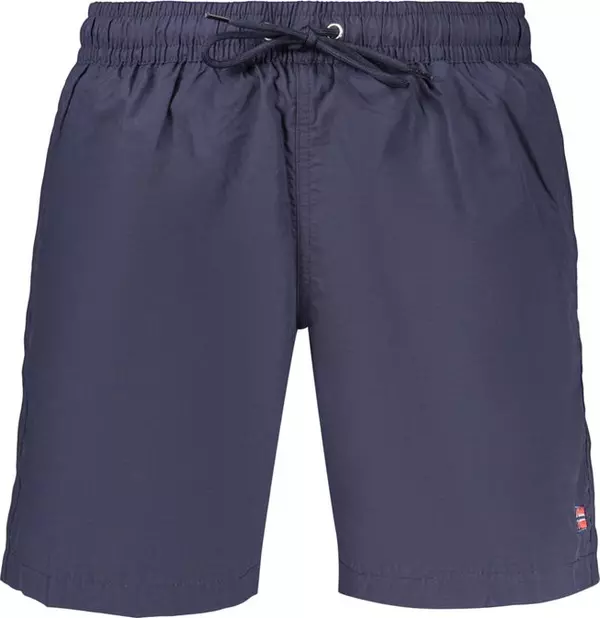 Blue Polyamide Men's Swim Boxer