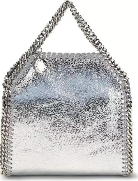 Silver Polyester Handbag