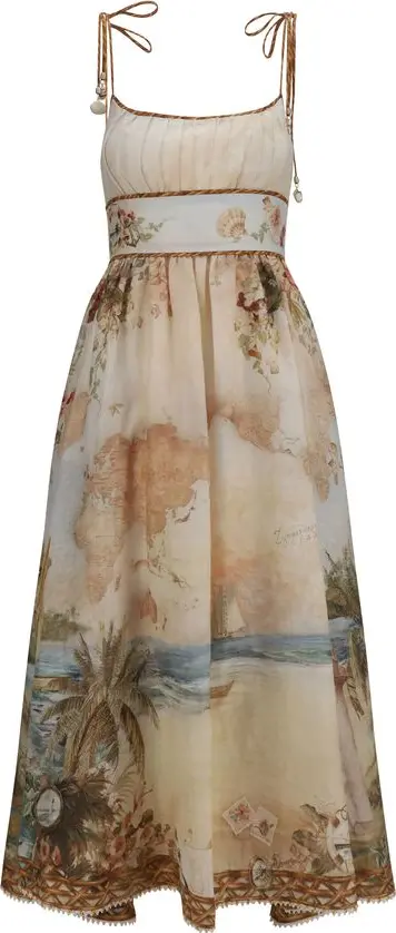 Beige Linen Casual Dress