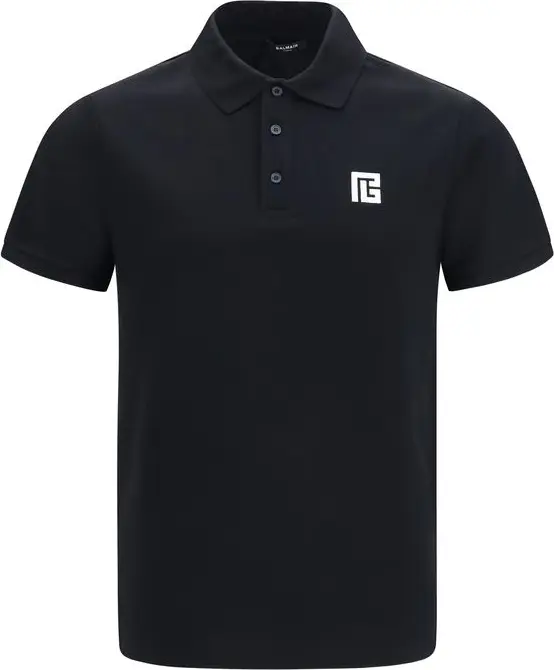 Black Cotton Polo Shirt