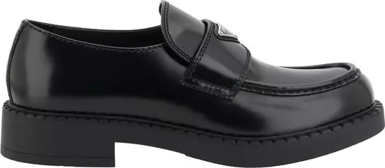 Black Calf Leather Bos Taurus Platform Loafers