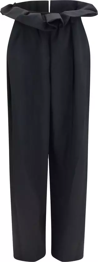 Black Wool Oves Aries Casual Pants