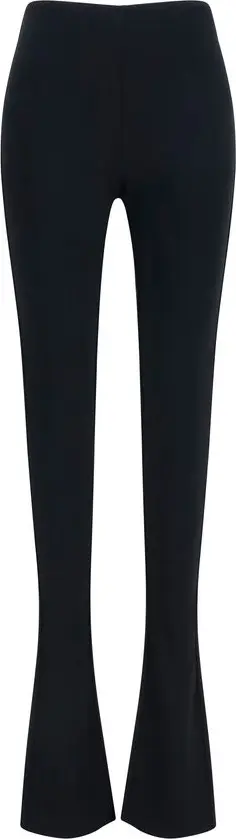 Black Viscose Flared Pants