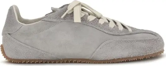 Gray Calf Leather Bos Taurus Low Top Sneakers
