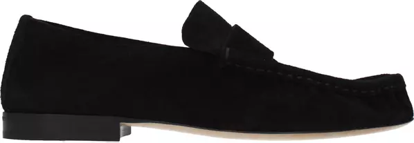Black Leather Slip-On Loafers