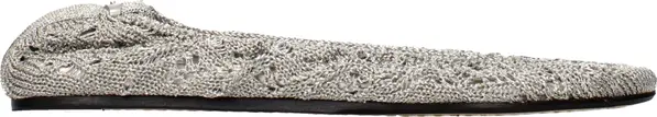 Gray Fabric Ballet Flats