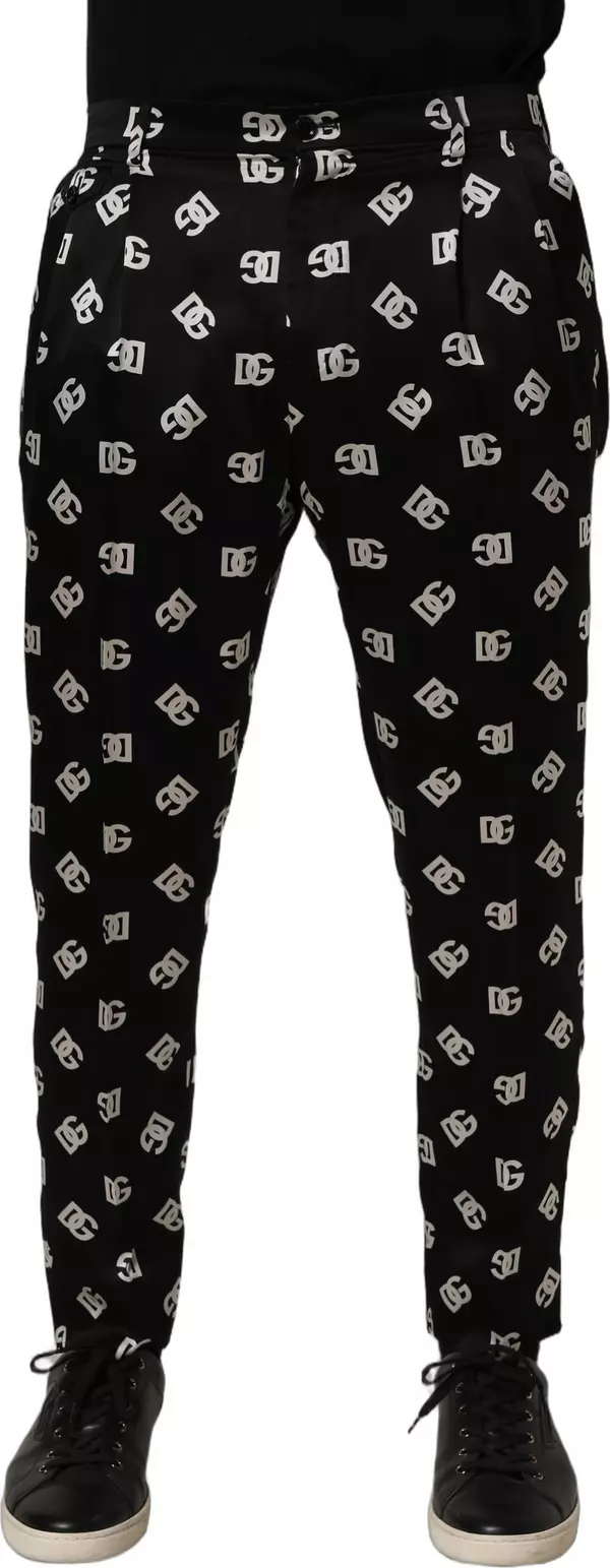 Black Silk Skinny Leg Dress Men Trouser Pants