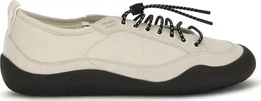 Beige Fabric Athletic Sneakers