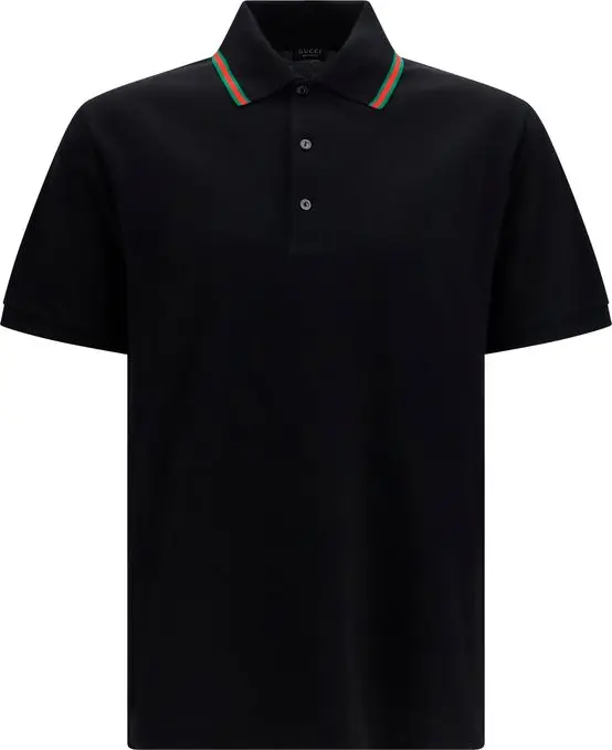 Black Cotton Polo Shirt