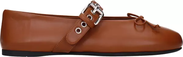 Brown Leather Ballet Flats